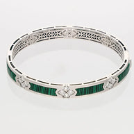 Green Enamel Kada in 92.5 Silver