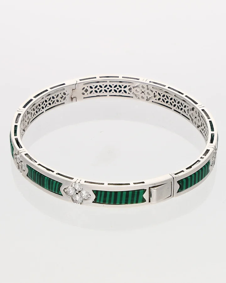 Green Enamel Kada in 92.5 Silver