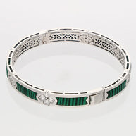 Green Enamel Kada in 92.5 Silver