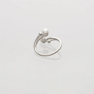 Double Pearl Ring in 92.5 Silver