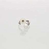 Pearl Leaf Ring in 92.5 Silver