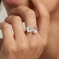 Florea Pearl Ring in 92.5 Silver
