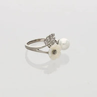 Floral Leaf Ring in 92.5 Silver