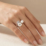 Floral Leaf Ring in 92.5 Silver