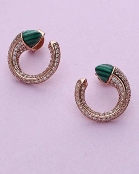 Crescent Studs in 92.5 Silver