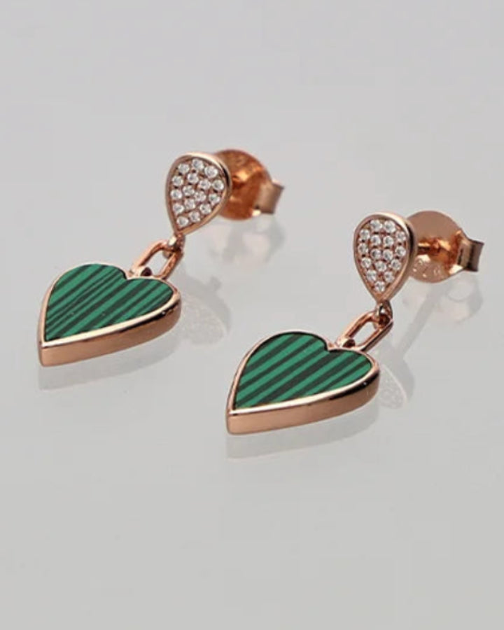 Short Heart Drops in 92.5 Silver
