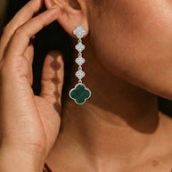 Leaf Drop Studs in 92.5 Silver