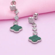 Leaf Drop Studs in 92.5 Silver