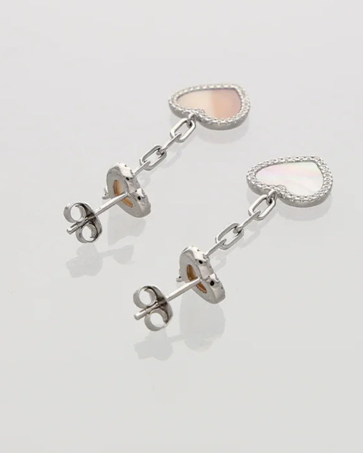 Pearlyn Heart Studs in 92.5 Silver