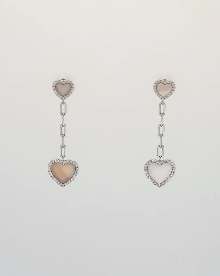 Pearlyn Heart Studs in 92.5 Silver