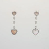 Pearlyn Heart Studs in 92.5 Silver