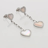 Pearlyn Heart Studs in 92.5 Silver