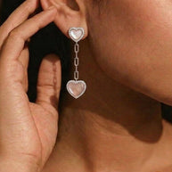 Pearlyn Heart Studs in 92.5 Silver