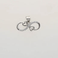 Twin Heart Pendant in 92.5 Silver