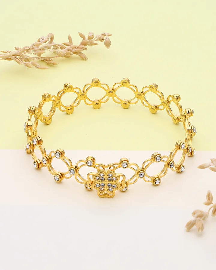 Floriva Ring Kada in 92.5 Silver