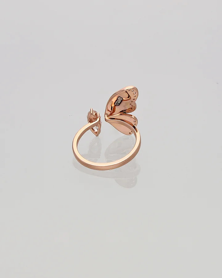 Butterfly Adjustable Ring in 92.5 Silver