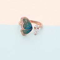 Butterfly Adjustable Ring in 92.5 Silver