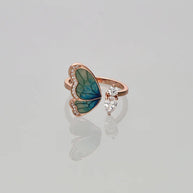 Butterfly Adjustable Ring in 92.5 Silver