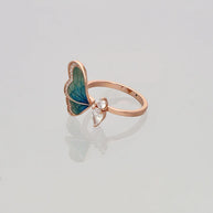 Butterfly Adjustable Ring in 92.5 Silver