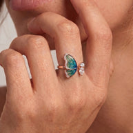 Butterfly Adjustable Ring in 92.5 Silver