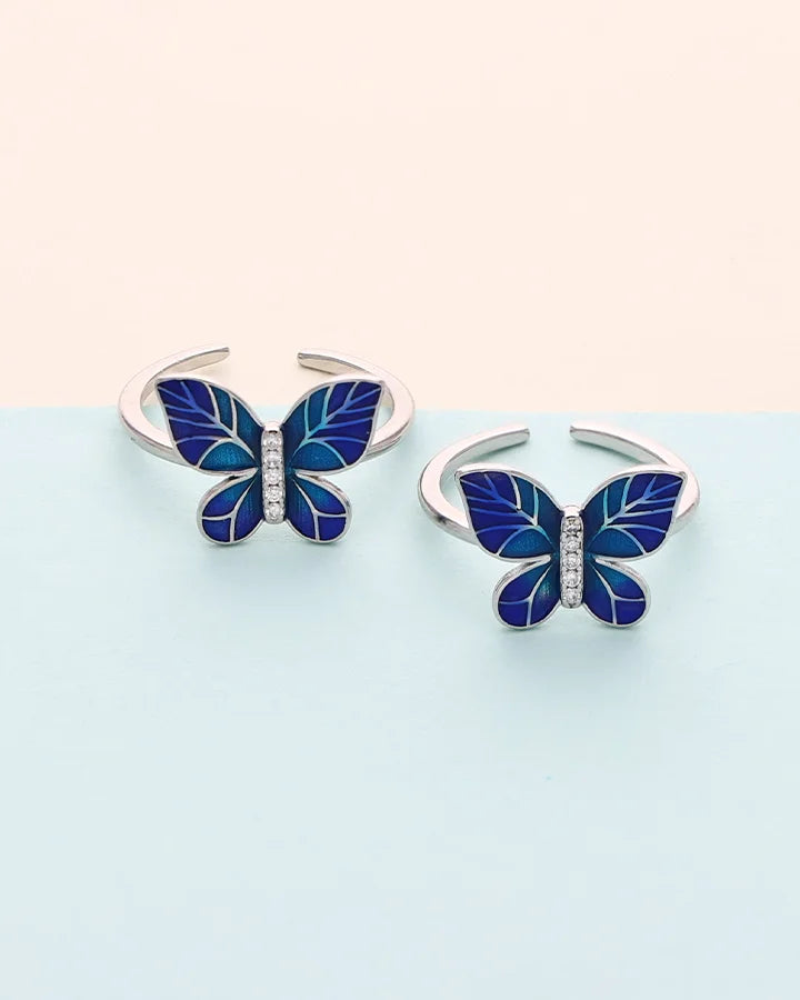 Papilia Toe Rings in 92.5 Silver