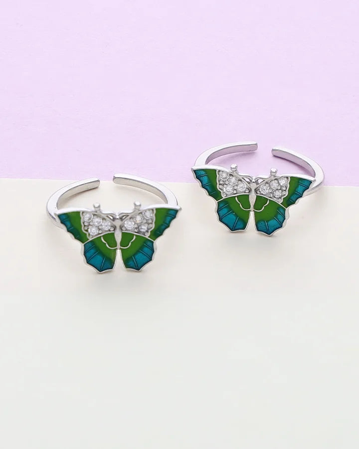 Mariposa Toe Rings in 92.5 Silver