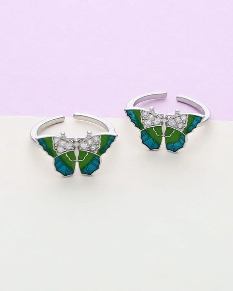 Mariposa Toe Rings in 92.5 Silver