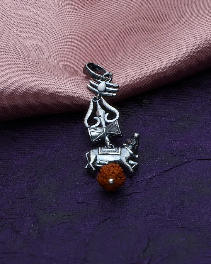 Trishul Pendant in 92.5 Silver