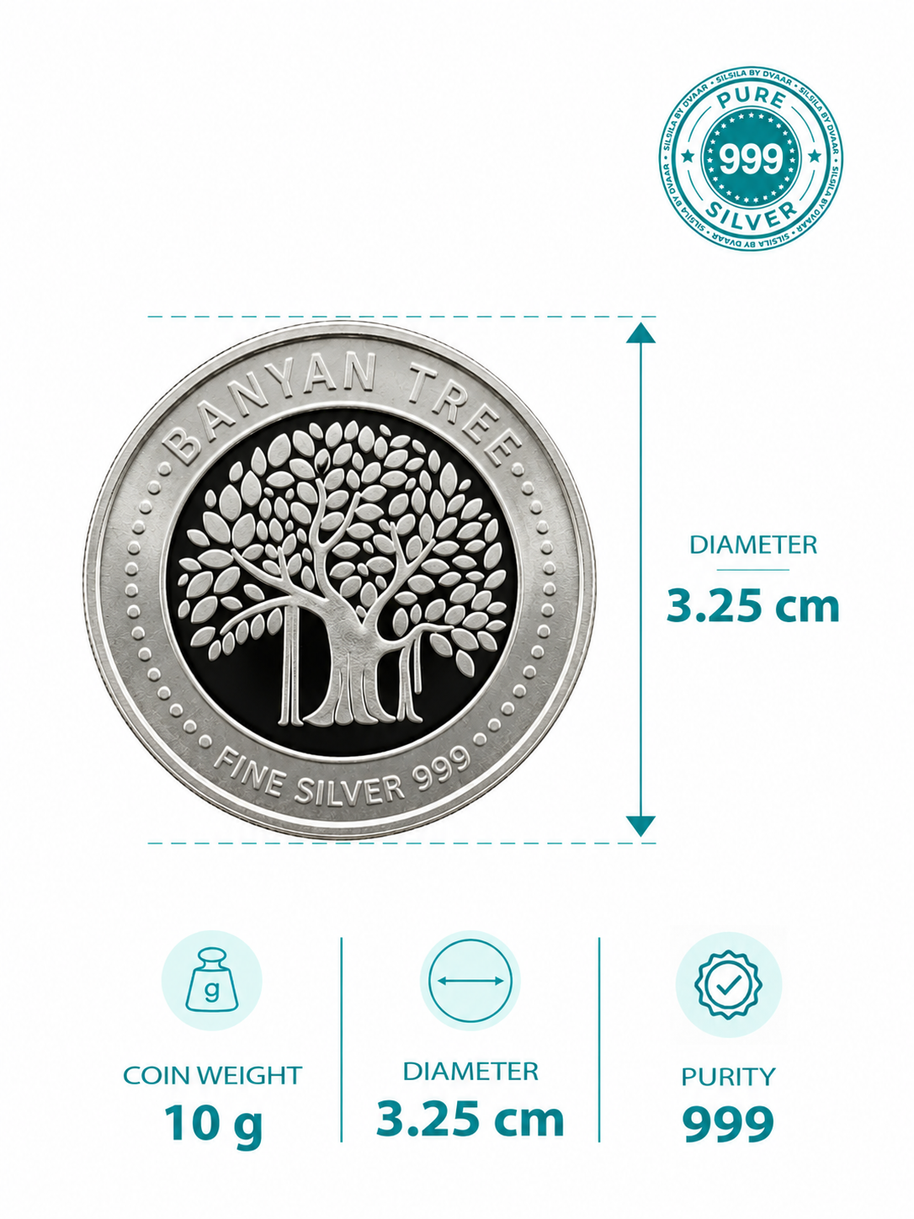 Banyan Tree Round 10g Coin in 999 Silver