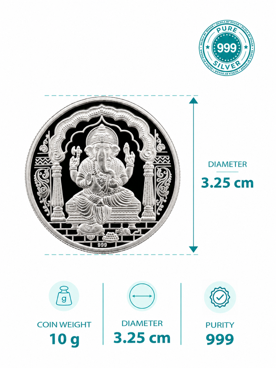 Ganesha 10g Coin in 999 Silver