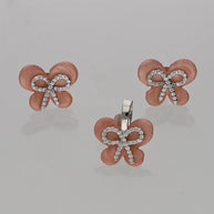 Rosy Bow Set in 92.5 Silver