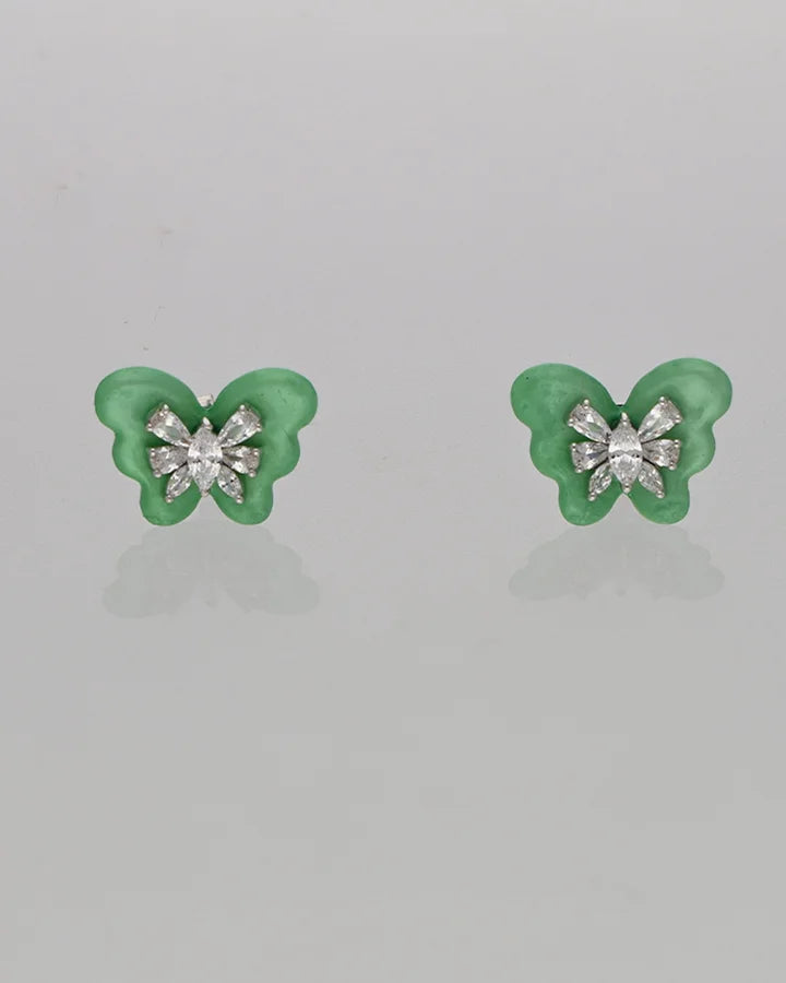 Emerald Flutter Set in 92.5 Silver