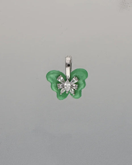Emerald Flutter Set in 92.5 Silver