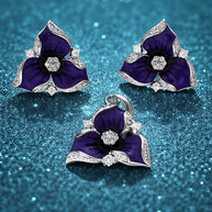 Violet Bloom Set in 92.5 Silver