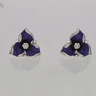 Violet Bloom Set in 92.5 Silver