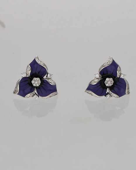 Violet Bloom Set in 92.5 Silver