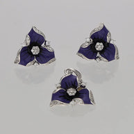 Violet Bloom Set in 92.5 Silver