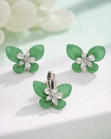 Mint Flutter Set in 92.5 Silver