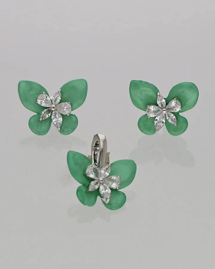 Mint Flutter Set in 92.5 Silver