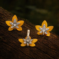Golden Bloom Set in 92.5 Silver