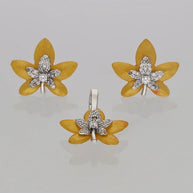 Golden Bloom Set in 92.5 Silver