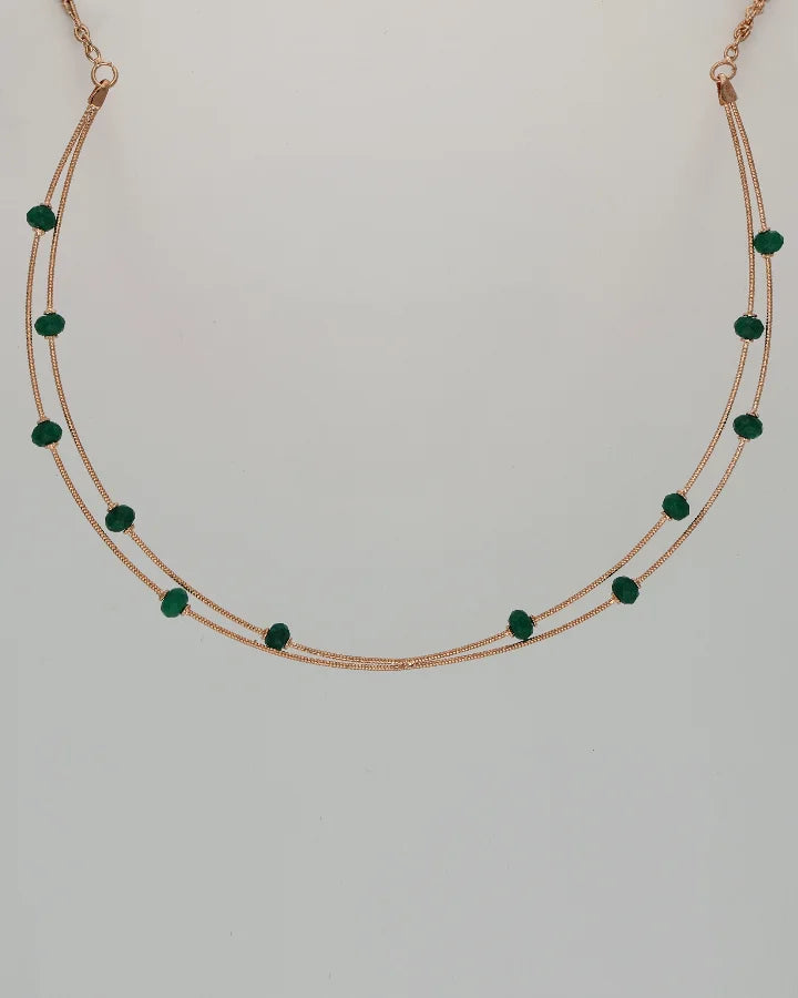 Emerald Aura Necklace in 92.5 Silver