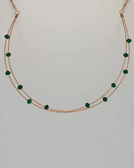 Emerald Aura Necklace in 92.5 Silver