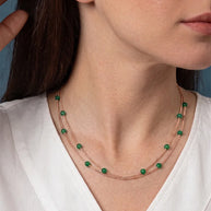 Emerald Aura Necklace in 92.5 Silver