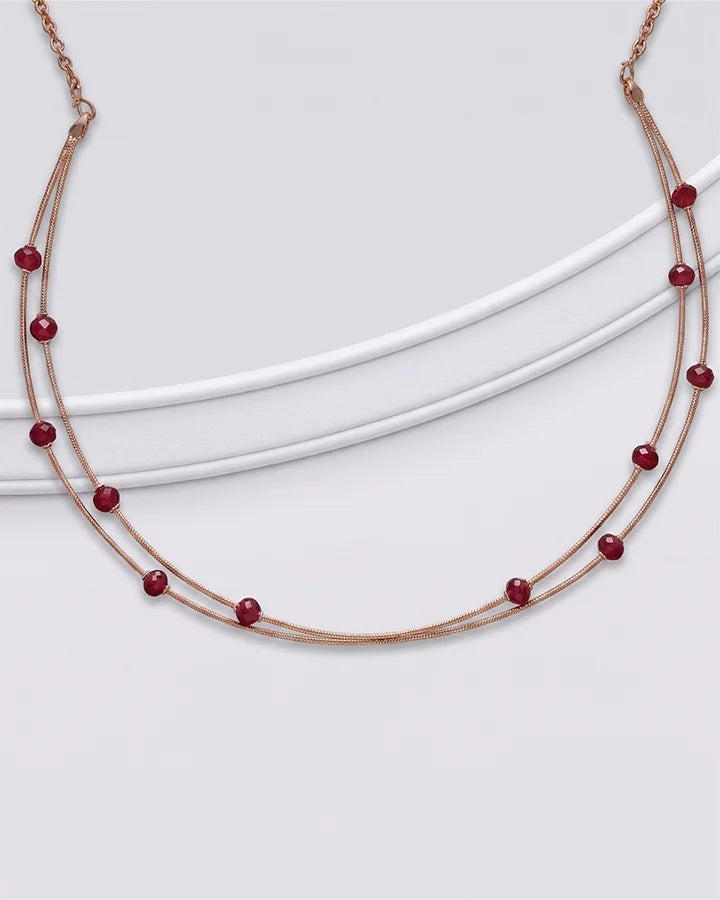 Ruby Aura Necklace in 92.5 Silver