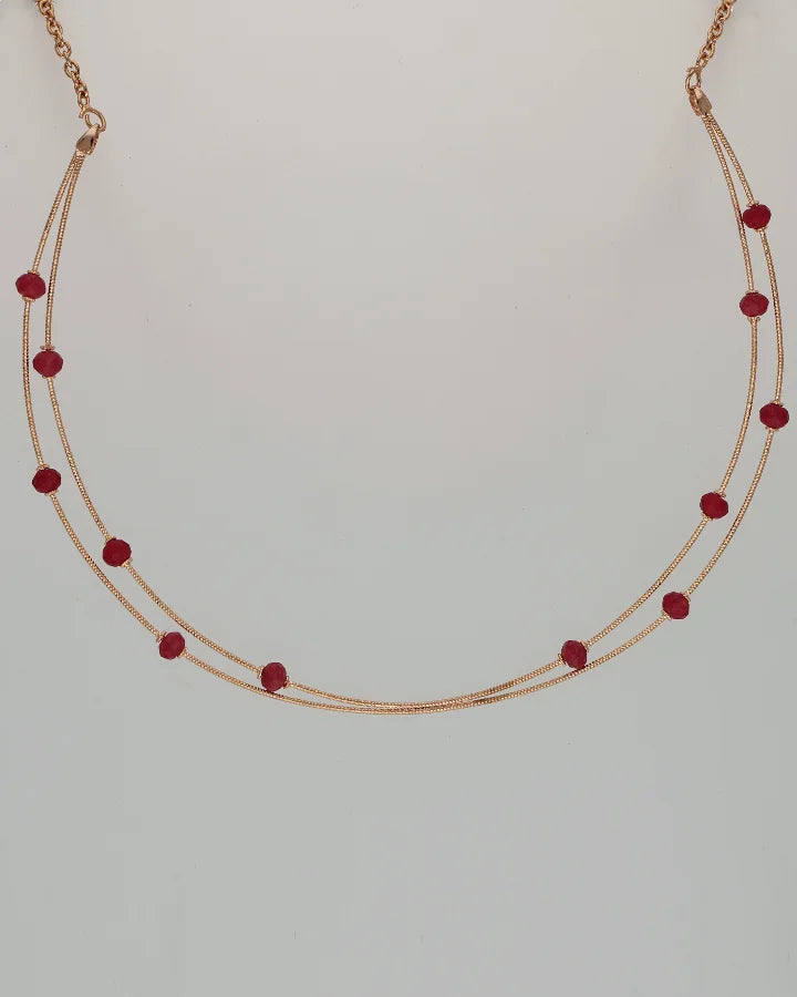 Ruby Aura Necklace in 92.5 Silver