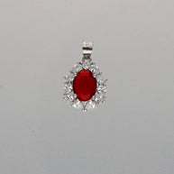 Ruby Drop Set in 92.5 Silver