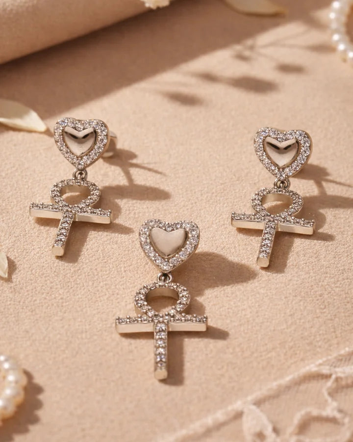 Heart Loop Set in 92.5 Silver