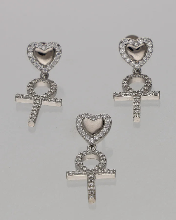 Heart Loop Set in 92.5 Silver