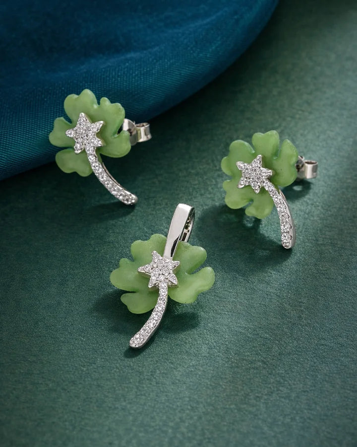 Flora Mint Set in 92.5 Silver